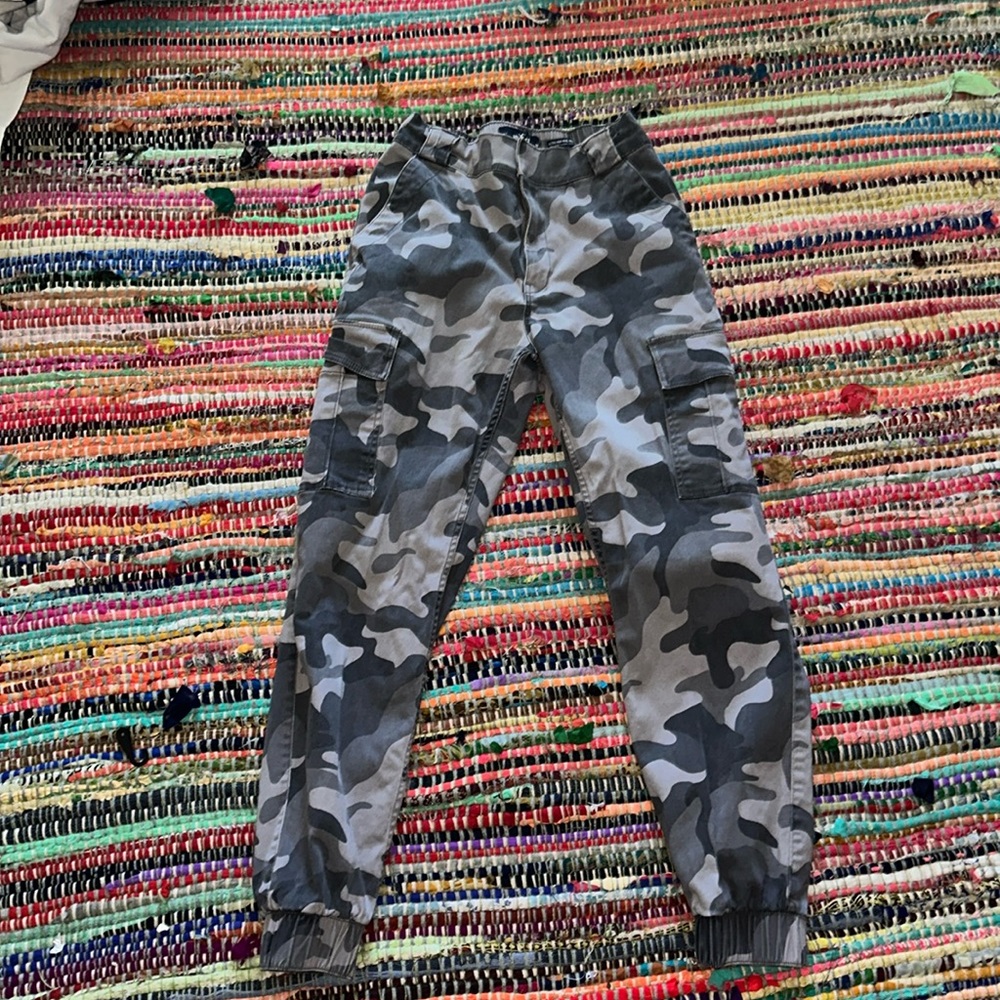 Gray and black jogger style cargos